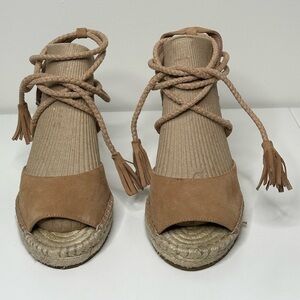 Joie Espadrille Wedges - Suede - Neutral